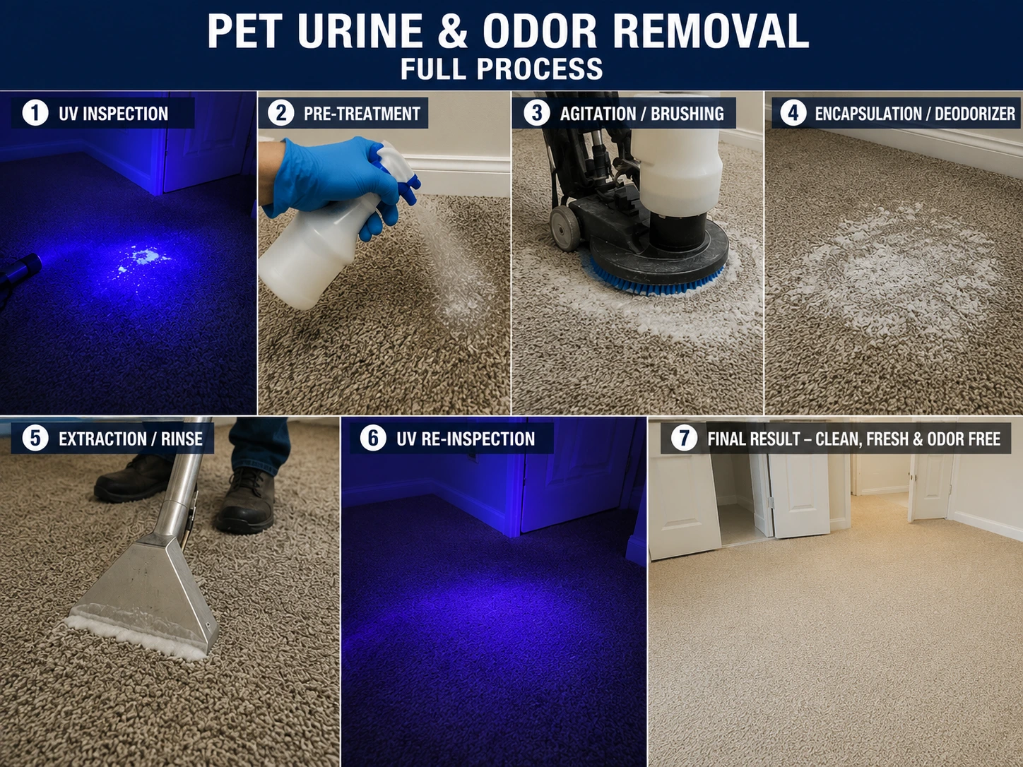 Pet urine odor removal Missoula MT UV black light inspection